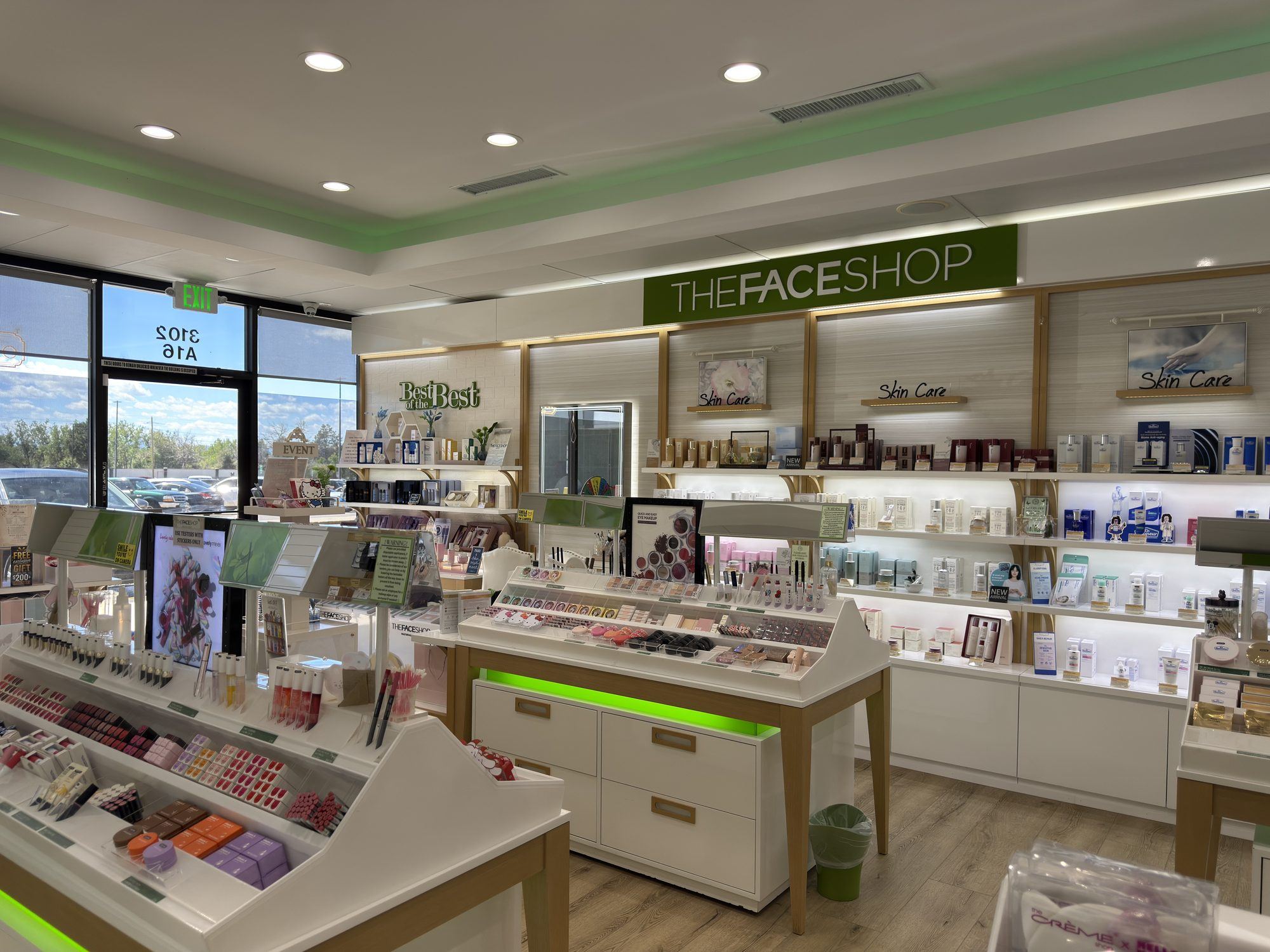 The Face Shop retail floor with daylight from the windows